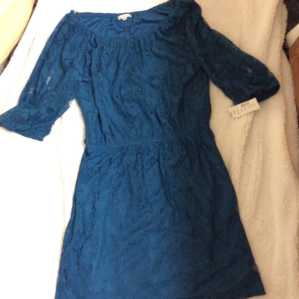 🔥3/$20 HALO Teal lace dress NWT